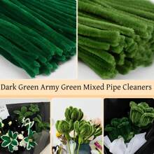 200pcs Mixed Color Pipe Cleaners, Pipe Cleaners Army Green, Mixed Pipe Cleaners Kit, Chenille Stems Crafting Pipe Cleaners, Craft Pipe Cleaners, Multi-Color Craft Pipe Cleaners Bulk For DIY Art And Craft Projects, Craft Supplies, Chenille Stems,DIY Art Creative Crafts, 12inch X 6mm