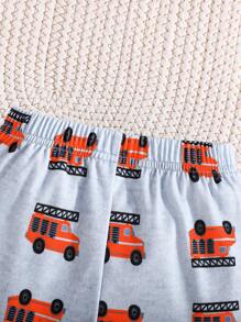 Baby Jungen 2-teiliges Set, niedlich & Autoprint Langarm-Sweatshirt und Hose, Herbst Outfit