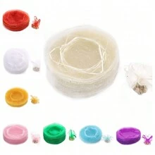 50/100pcs Organza Round Gift Bags, 26cm Diameter, Flower Shaped After Tied, Suitable For Christmas Gift Packaging, Halloween Candy Bags, Wedding Party Favors, Jewelry Packaging, Drawstring Design For Easy Use. 100pcs White Organza Gift Bags, 26cm Diameter, Flower Shaped After Tied Only Selling The Packaging Bags, Not Including Other Products In The Photo, The Photo Is The Actual Product Shot, Handmade With Minor Size Variations, Christmas