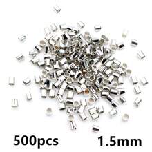 500個 1.5 2.0mm 直徑管狀壓接端珠子 止珠 隔珠 DIY項鍊珠寶製作配件用品 - Tube crimp beads - 查看 15