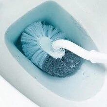 Juego de 3 cepillos de limpieza para inodoro, cepillo de inodoro de mango largo con soporte de pared, cepillo de limpieza de baño para limpiar rincones