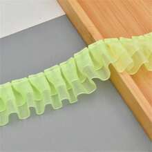 5m Double-Layered Chiffon With 4cm Ruched Lace Edge, DIY Clothing & Home Textile Decorative Trim - Multicolor - View 23