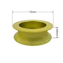 20mm孔径 3英寸（75mm）圆形真空钎焊水钻砂轮，半圆边，大理石边缘轮廓打磨盘 直径：3英寸/75毫米；孔径：20mm；厚度：10mm、15mm、20mm、25mm、30mm、35mm 适用机型：100型角磨机或手钻 特点：简单易用，高品质粗糙水钻表面确保在各种表面上均表现出色 - 彩色 - 查看 17