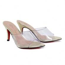 Women's Sandal With Thin Heel 8 Cm Low Vinyl - 金色 - 查看 1