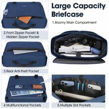 Messenger Bag For Men Messenger Bag 15.6 Inch Water Resistant Laptop Bag Casual Satchel Bags For Men Large College Computer Bag Office Work Briefcase Fashion Crossbody Shoulder Handbag - 藍色 - 查看 4