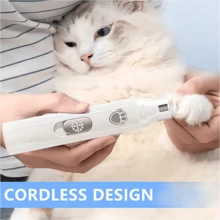 Herramienta de pulido y acicalado de uñas para mascotas con 2 velocidades y 3 métodos de pulido, cortaúñas eléctrico recargable por USB, pulidora de uñas eléctrica profesional para mascotas, máquina automática de manicura