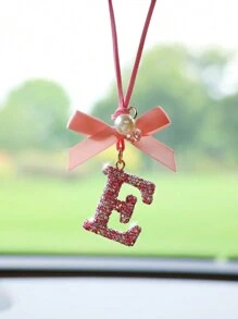 1 件蝴蝶结粉彩陶瓷字母汽车挂饰 - 均碼 - 查看 4