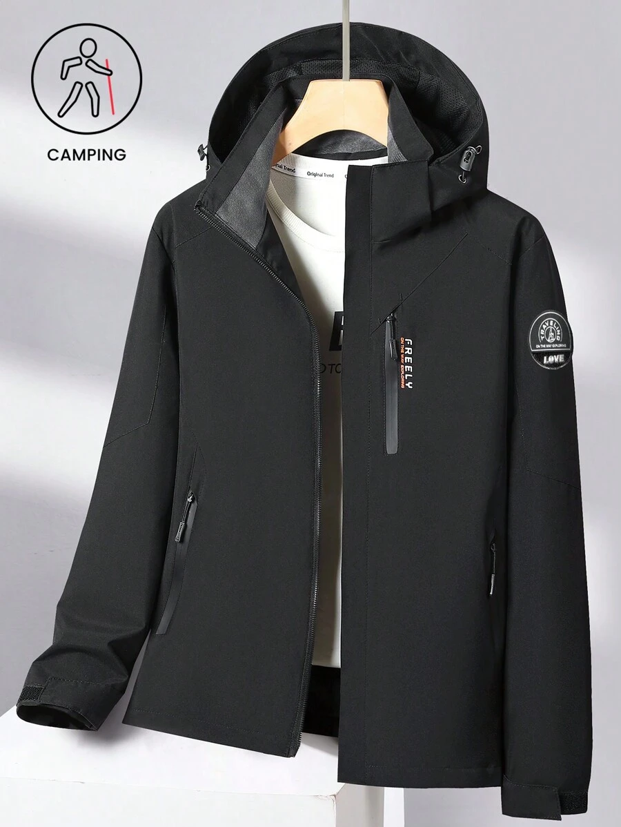 Women's Waterproof Rain Jacket With Hood Lightweight Outdoors Raincoat Jacket Parka Windbreak Climbing Hiking Jacket Women - Black - View 1