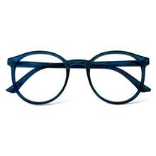 Men's Glasses Frame Without Prescription Flexible Round - Dark Blue - View 1
