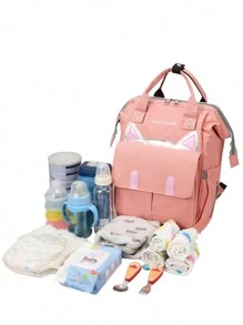 1 件粉色多功能妈咪包、时尚手提包和背包，适合母婴户外旅行 - 粉色 - 查看 2