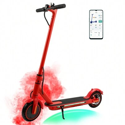 Areyourshop 8.5" Electric Scooter For Adult, Folding Electric Scooter With 350W Motor, 21 MPH Max Speed, 25 Miles Long-Range And Deck Lights