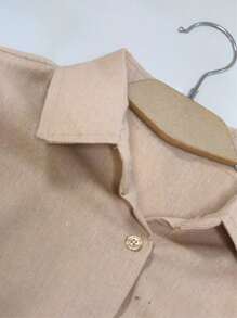 ANJO&M FASHlON Lined Shorts Linen Set Size S M G - 米色 - 查看 5