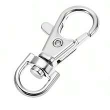 5 piezas Llavero de aleación de zinc, ganchos para cordón, anillos para llaves, portabadges, regalo artesanal - Plateado - Ver 6