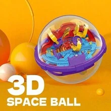 3D 迷宫球，益智游戏智力球，儿童智力开发 3D 拼图玩具，完美的节日礼物（颜色随机） - 彩色 - 查看 3