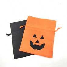 5 piezas Bolsas de regalo de dibujos animados con diseño de calabaza de Halloween para snacks, dulces, galletas, bolsas de embalaje de regalos, adorables bolsitas pequeñas - Multicolor - Ver 5