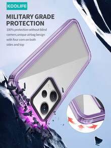 Ốp lưng điện thoại cơ bản Koolife 1 Ốp lưng điện thoại trong suốt chống sốc có nút mạ điện, đệm túi khí, thiết kế chống trượt và chống rơi tương thích với 14/POCO F6/Redmi Note 11 Pro/Note 12 Pro/Redmi 12/12C/12 4G/12 5G - Màu tím trong suốt - Xem 5