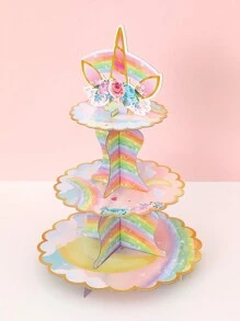 1Pc 3 Tầng Rainbow Unicorn Cupcake Cake Stand, Đồ dùng tiệc tiết lộ giới tính, Đồ trang trí tiệc theo chủ đề kỳ lân, Đế đựng bánh cupcake bằng bìa cứng, Tháp bánh cupcake cho đồ dùng tiệc, Đồ trang trí bánh DIY sáng tạo, Giáng sinh - Nhiều màu - Xem 2