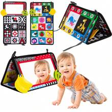 Spiegelspielzeug, Babyspielzeug, 0–6 Monate, Baby, Schwarzweiß, Sensorisches Spielzeug, Aktives Montessori-neugeborenen-spiegel, Spielzeug Für Die Bauchzeit, Faltbar, Kontrastreiches Baby-stoffbuch