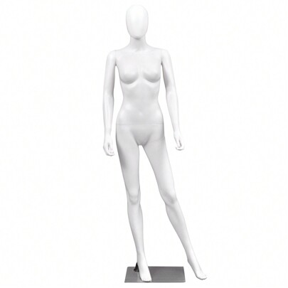 Mannequin Torso Manikin Dress Form, 177 Cm Realistic Female Full Body Model W/ Iron Base & Rod, Adjustable Head & Arms, Display Plastic Adult Woman For Clothing Store, Exhibition