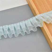 5m Double-Layered Chiffon With 4cm Ruched Lace Edge, DIY Clothing & Home Textile Decorative Trim - Multicolor - View 20