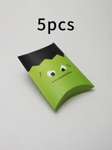 5 piezas/10 piezas Cajas de regalo con forma de almohada para Halloween para tarjetas de regalo, dulces, galletas, regalos, detalles de fiesta hechos a mano, decoración de aula, fiesta escolar, decoraciones de Halloween, decoraciones del hogar para Halloween, fiesta de Halloween, bolsa de Halloween, fiesta de Halloween - Papel - Ver 11