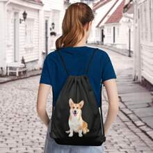 1pc Customized Personalized Drawstring Backpack, Custom Photo Exclusive Travel Bag, Lightweight Cinch Backpack Suitable For Sports, Daily Use, Gym, Swimming, Fitness, After-School Club