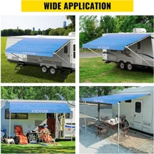RV Awning 16' Camper Awning Fabric, Trailer Awning Canopy Patio Camping Car Awning, Durable 15oz Vinyl Roller Tube For RV, Van, SUV, Patio Awning Replacement Ocean Blue Fade - Blue16' - View 8