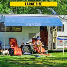 RV Awning 16' Camper Awning Fabric, Trailer Awning Canopy Patio Camping Car Awning, Durable 15oz Vinyl Roller Tube For RV, Van, SUV, Patio Awning Replacement Ocean Blue Fade - Blue16' - View 4