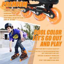 Adjustable Inline Skates For Kids,Roller Skates With Featuring All Illuminating Wheels - Beginner Skates For Girls And Boys,Youth Teens - A-orange - View 3