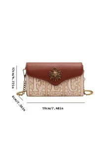 New Fashion Classic PU Patchwork Embroidered Shoulder Bag, Suitable For Travel, Shopping, Commuting, Party - Multicolor - View 7