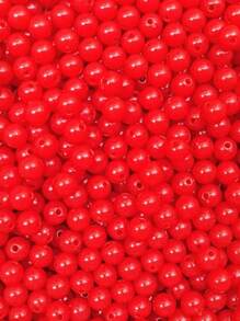 300 Milky Pearl Trio Beads 6mm Jewelry And Crafts - Đỏ - Xem 2