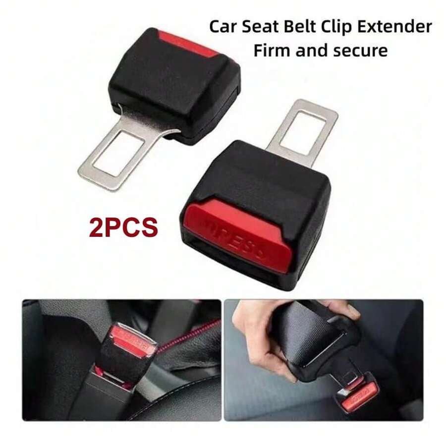 1pair Car Seat Belt Buckle Clip - Black - View 1