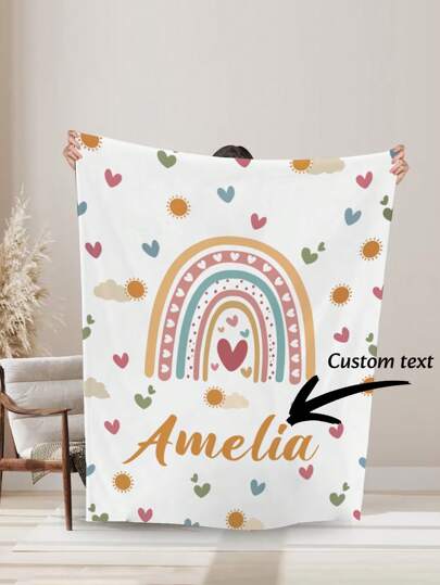 1 pieza Mantas personalizadas para niñas Manta personalizada con nombre Manta suave para cama Regalos personalizados para cumpleaños, baby shower, Manta esponjosa, súper suave y cálida para sofá, cama, para aniversarios, San Valentín, cumpleaños, Día del Niño, bodas, inauguración de la casa, cama, sofá, coche, dormitorio, sala de estar, lavable
