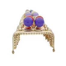 1pc 8.5cm/10.5cm Square Light Gold Handbag Frame With Kissing Lock Keychain Charms - Black - View 2