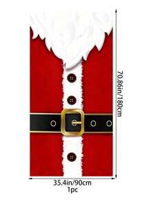 1pc Christmas Snowy Background With Santa Claus Banner, Winter Holiday Backdrop For Home Indoor Living Room Decor,Christmas