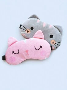 2 chiếc Mặt nạ mắt ngủ dễ thương Hoạt hình Động vật ngộ nghĩnh Mèo Mặt nạ ngủ Mềm nhẹ Ngủ đêm Mặt nạ mắt Mặt nạ mắt mèo - Nhiều màu - Xem 9
