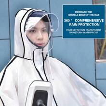 1 buc. Poncho de ploaie unisex pentru tot corpul, haină de ploaie impermeabilă cu glugă pentru ciclism și drumeții, îngroșată
