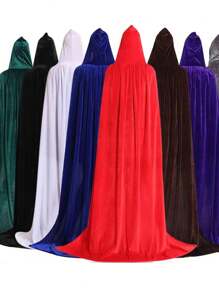 1pc Halloween Velvet Cloak Witch Demon Robe Cosplay Costume Party Stage Prop - Multicolor - View 1