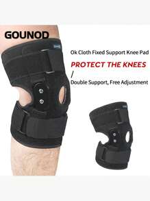 GOUNOD 1Pc  Knee Brace With Side Stabilizers & Patella Gel Pads For Maximum Knee Pain Support And Fast Recovery For Men And Women - màu đen - Xem 2