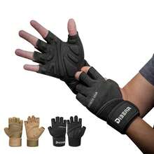 Fitness Weightlifting Gloves Breathable Workout Half Finger Gloves Anti-Slip Dumbbell Gloves Lengthen Wristband Wrist Support - A - View 10