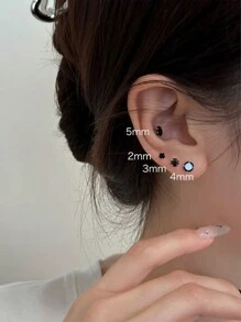 1 para modnych kolczyków ze srebra próby 999 z cyrkoniami sześciennymi zakręcanymi z klasycznymi kolczykami w słodkim stylu do codziennej dekoracji ZYE192