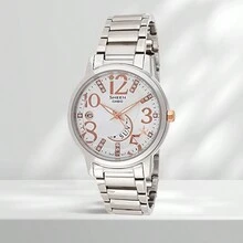 Casio Xem SHE-4028D-7APR, Đồng hồ nữ Star And Moon bằng thép không gỉ màu bạc - Bạc - Xem 5