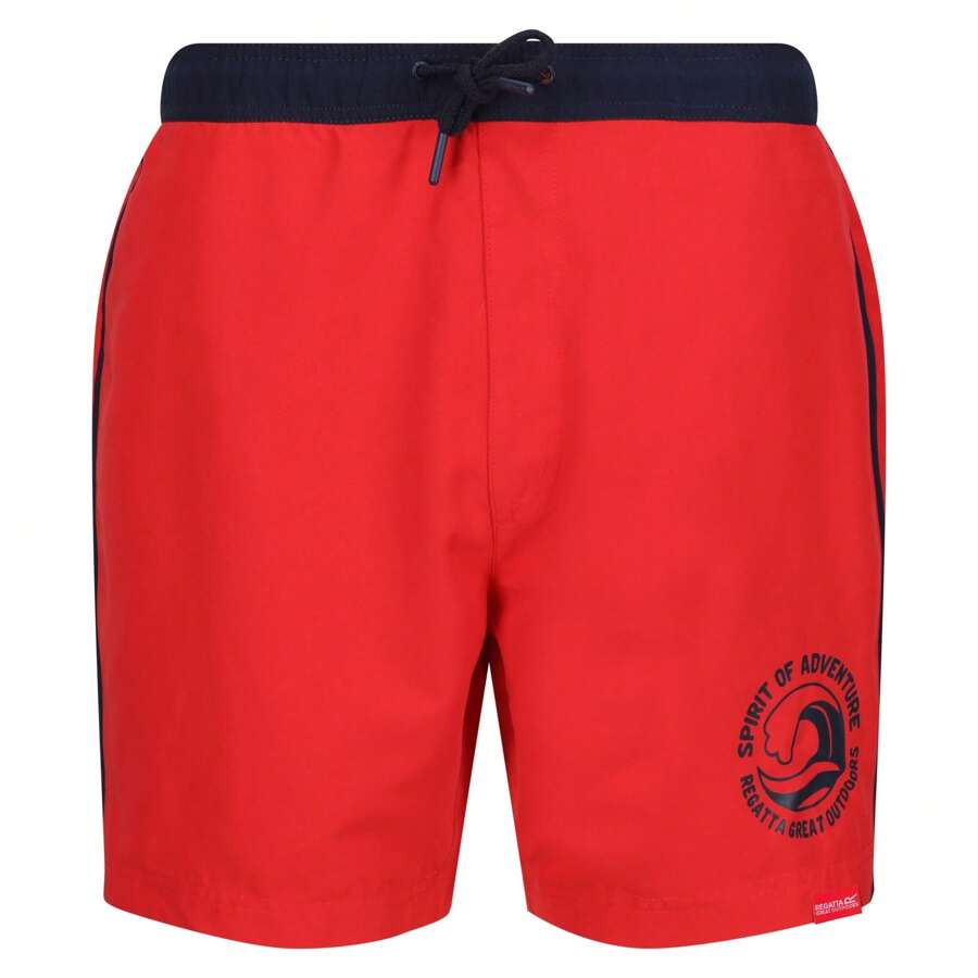 Regatta Mens Bentham Swim Shorts (High Risk Red/Navy) - High Risk Red/Navy - View 1