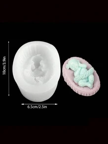 1pc Baby Shape DIY Silicone Mold, Sleep Baby Design Silicone Mold For DIY - White - View 5