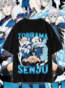 Anime T-Shirt Tobirama Character Unisex 100% Cotton Streetwear Launch Shipping In Various Colors!! - màu đen - Xem 2