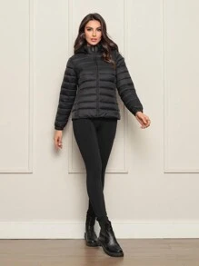 Jaqueta Feminina Puffer Gominho Bobojaco Moda Inverno Com Capuz Removível