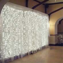 1pc LED Curtain String Light With Remote Control, 100/200/300 LED USB Powered Fairy Lights For Wedding, Party, Home, Garden, Bedroom, Indoor Outdoor Wall Decor - Plastic Material, No Batteries Included - USB Curtain Light - View 7