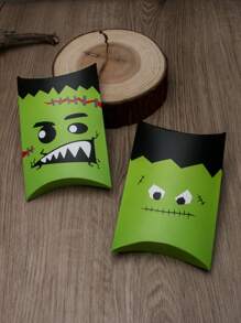 5 piezas/10 piezas Cajas de regalo con forma de almohada para Halloween para tarjetas de regalo, dulces, galletas, regalos, detalles de fiesta hechos a mano, decoración de aula, fiesta escolar, decoraciones de Halloween, decoraciones del hogar para Halloween, fiesta de Halloween, bolsa de Halloween, fiesta de Halloween - Papel - Ver 6