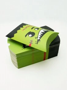 5 piezas/10 piezas Cajas de regalo con forma de almohada para Halloween para tarjetas de regalo, dulces, galletas, regalos, detalles de fiesta hechos a mano, decoración de aula, fiesta escolar, decoraciones de Halloween, decoraciones del hogar para Halloween, fiesta de Halloween, bolsa de Halloween, fiesta de Halloween - Papel - Ver 2