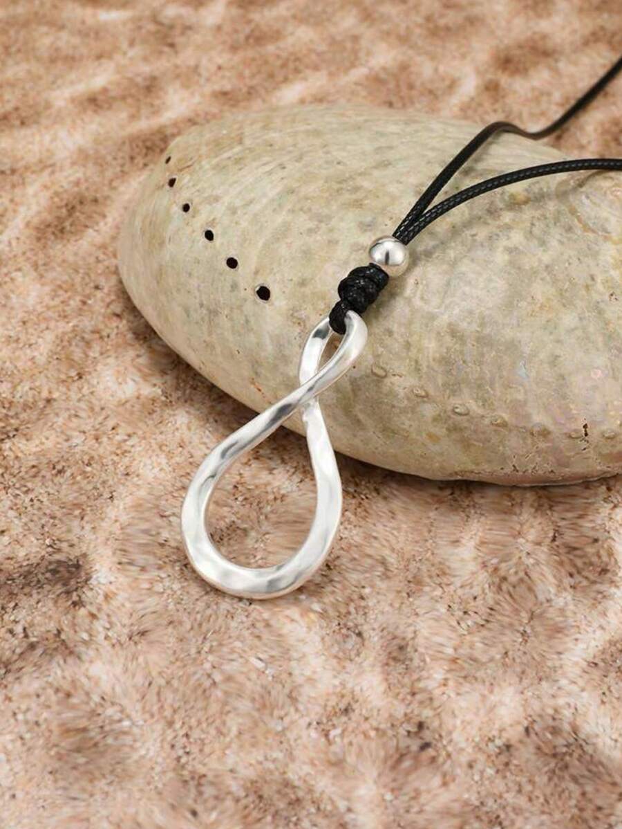 Hegaze 1 件精美设计创意 8 字形吊坠项链 - 銀色 - 查看 1